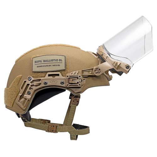 EXFIL Face Shield Installed on the EXFIL Ballistic SL Coyote Brown #5