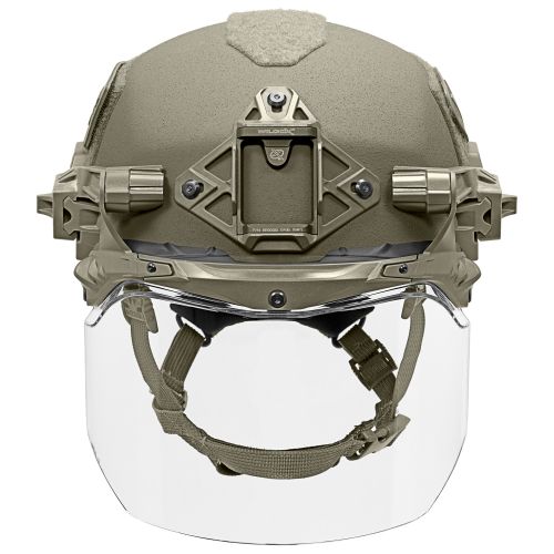 EXFIL Face Shield Installed on the EXFIL Ballistic SL Ranger Green