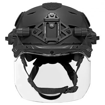 EXFIL Face Shield Installed on the EXFIL Carbon Black