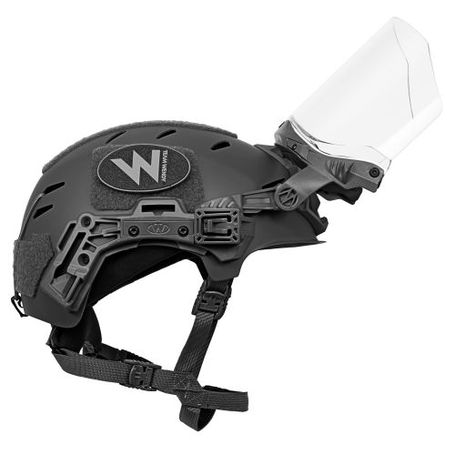 EXFIL Face Shield Installed on the EXFIL Carbon Black #5